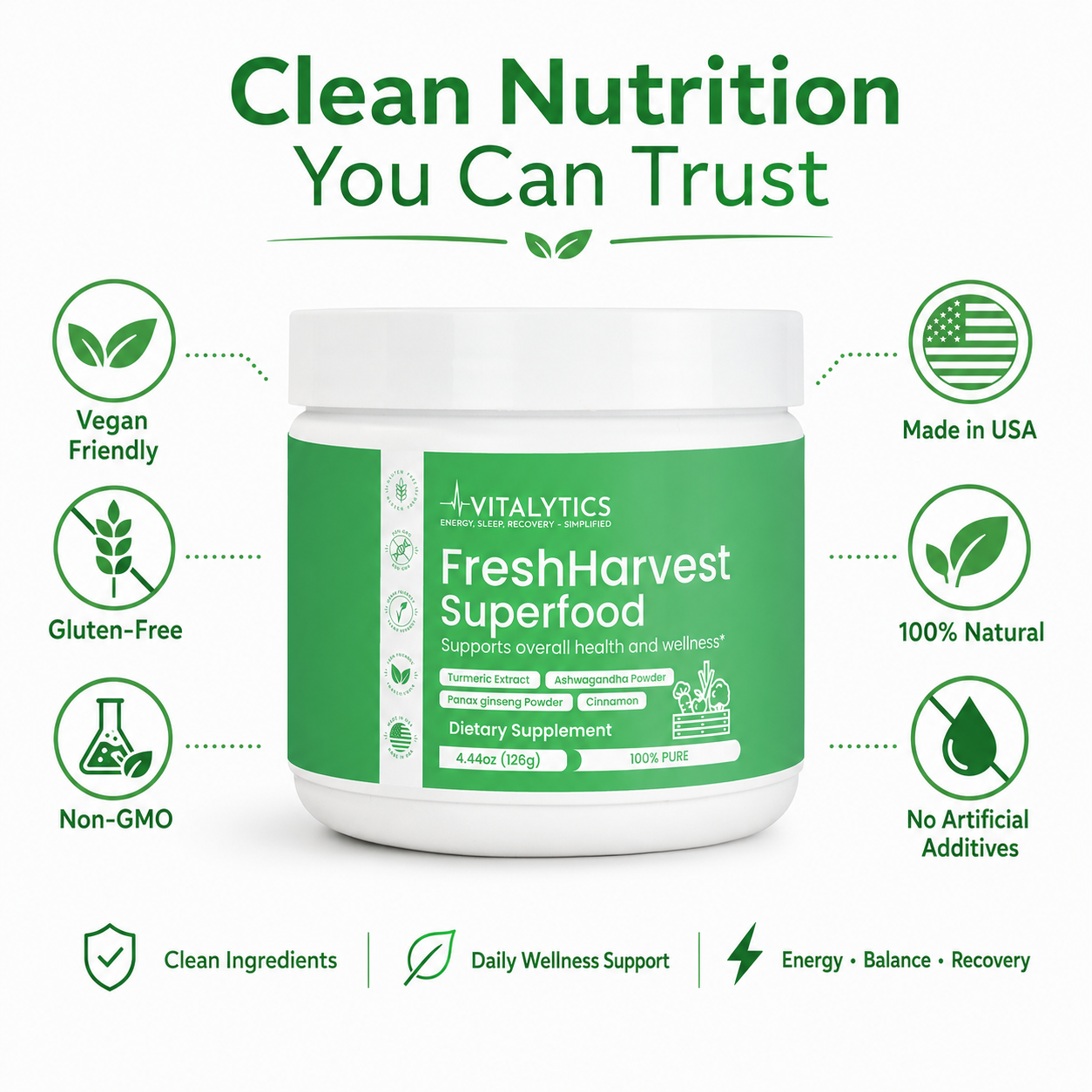 Vitalytics Fresh Harvest Superfood Powder