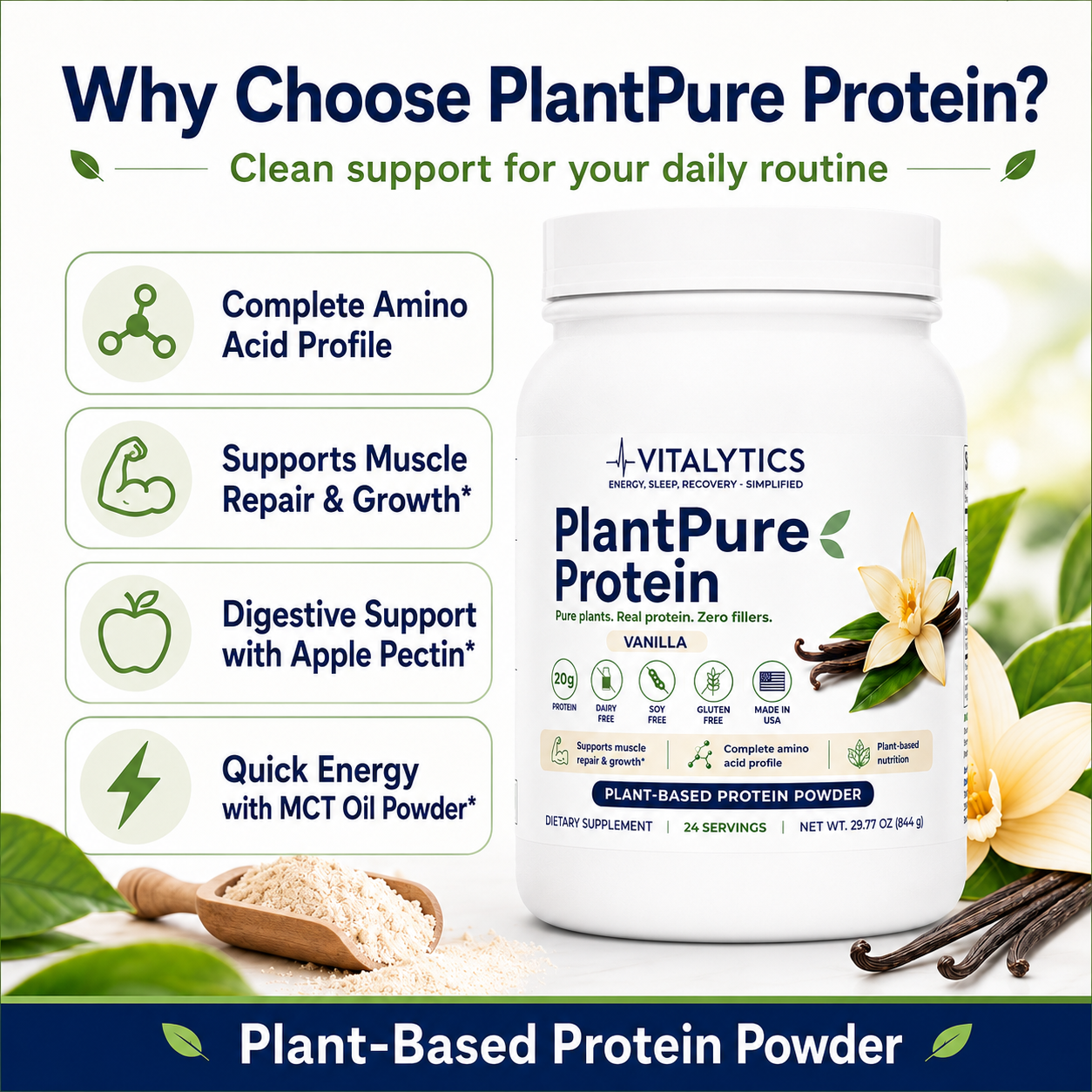 Vitalytics PlantPure Protein (Vanilla)