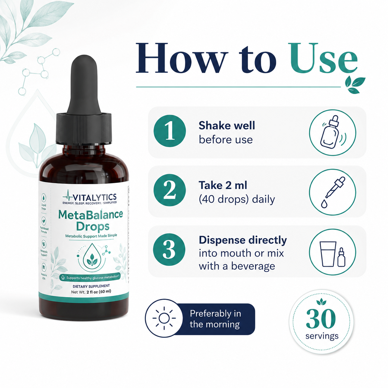 Vitalytics MetaBalance Glucose Support Drops