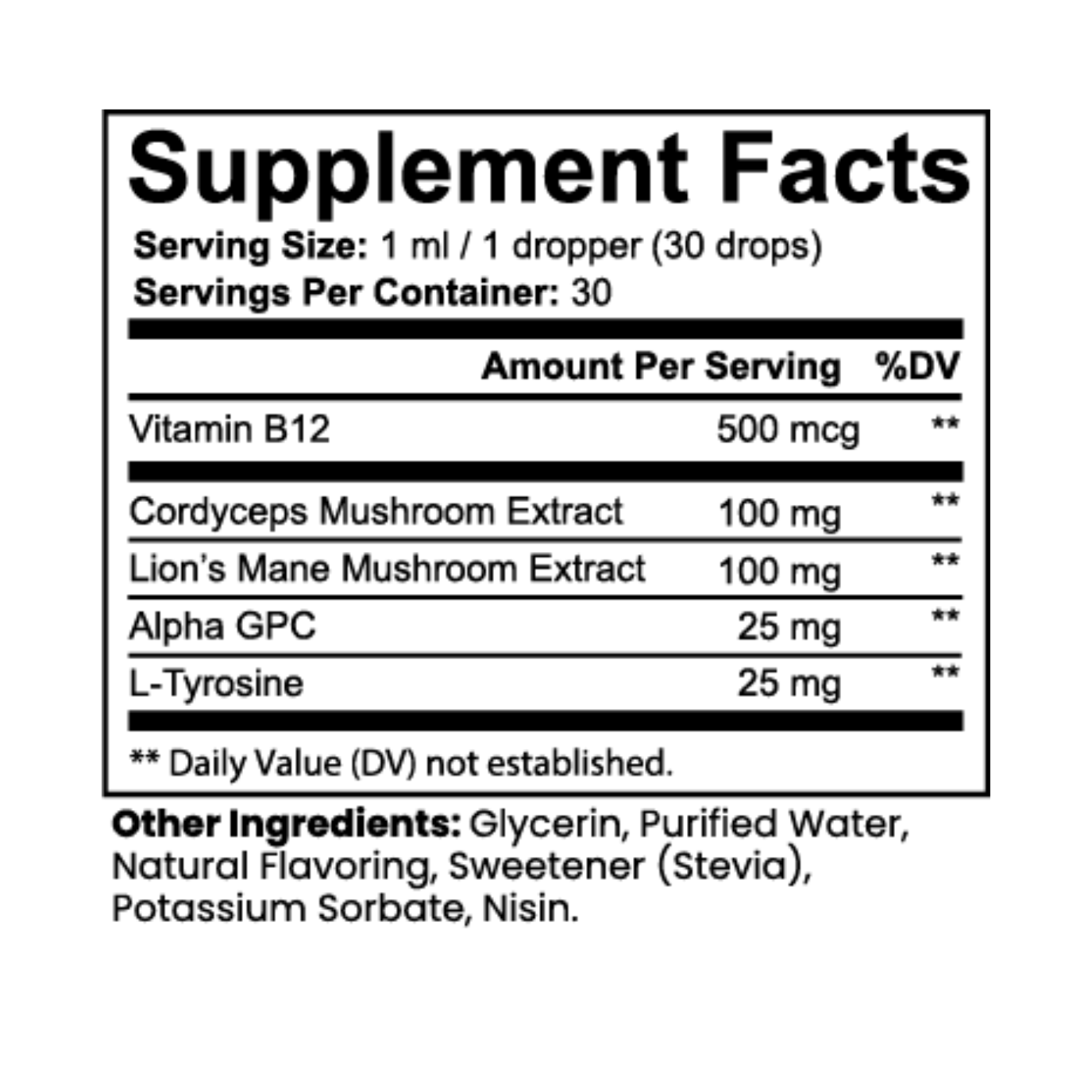 Vitalytics NeuroShroom Drops — Lion's Mane + Cordyceps Liquid Nootropic for Focus & Energy