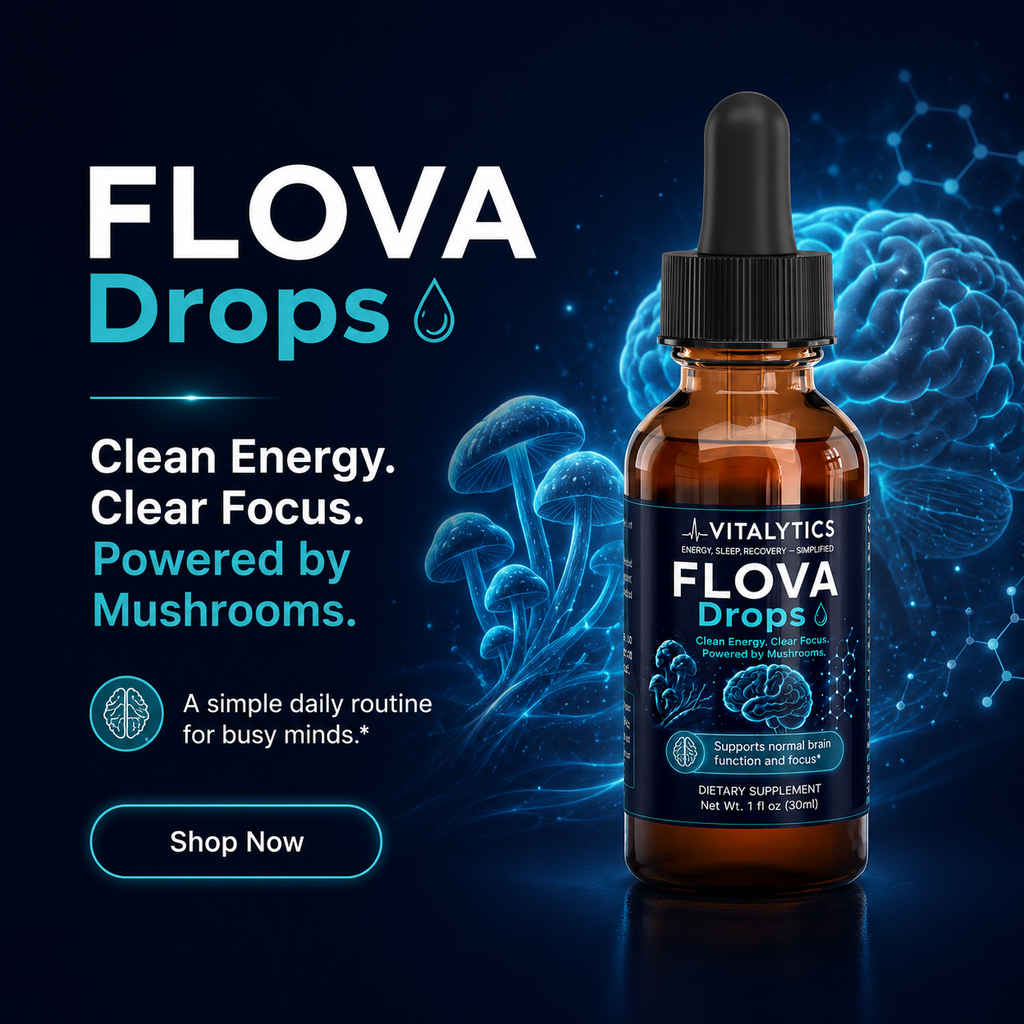 Flova Drops — Lion's Mane + Cordyceps Liquid Nootropic for Focus & Energy