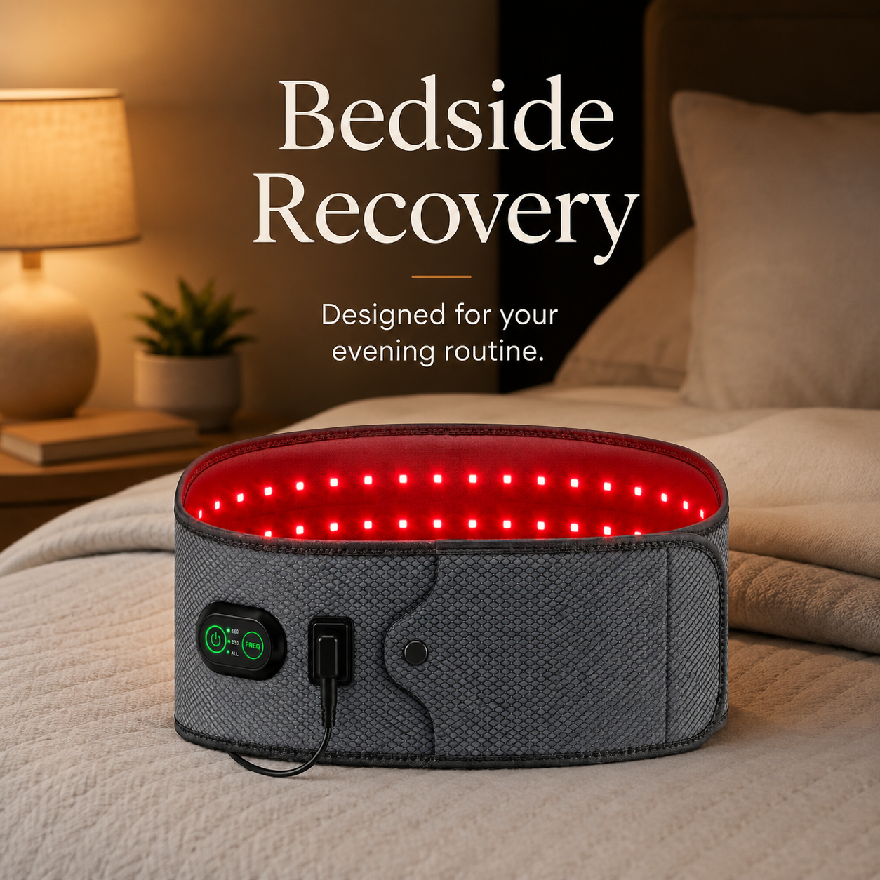 Vitalytics Restore Belt — Red Light Therapy Lower Back Recovery Belt with 660nm & 850nm Dual-Wavelength LEDs